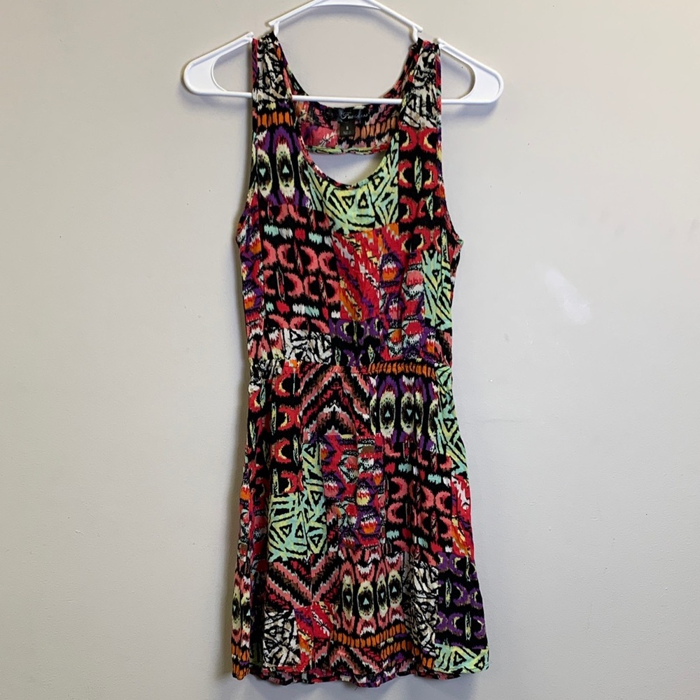 Feathers Colorful Abstract Mini Dress